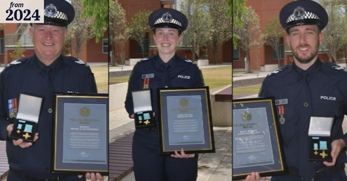 Trio of police officers handed top bravery award