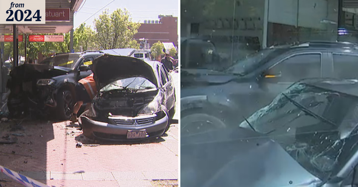 CCTV footage shows moment vehicle ploughs into parked cars