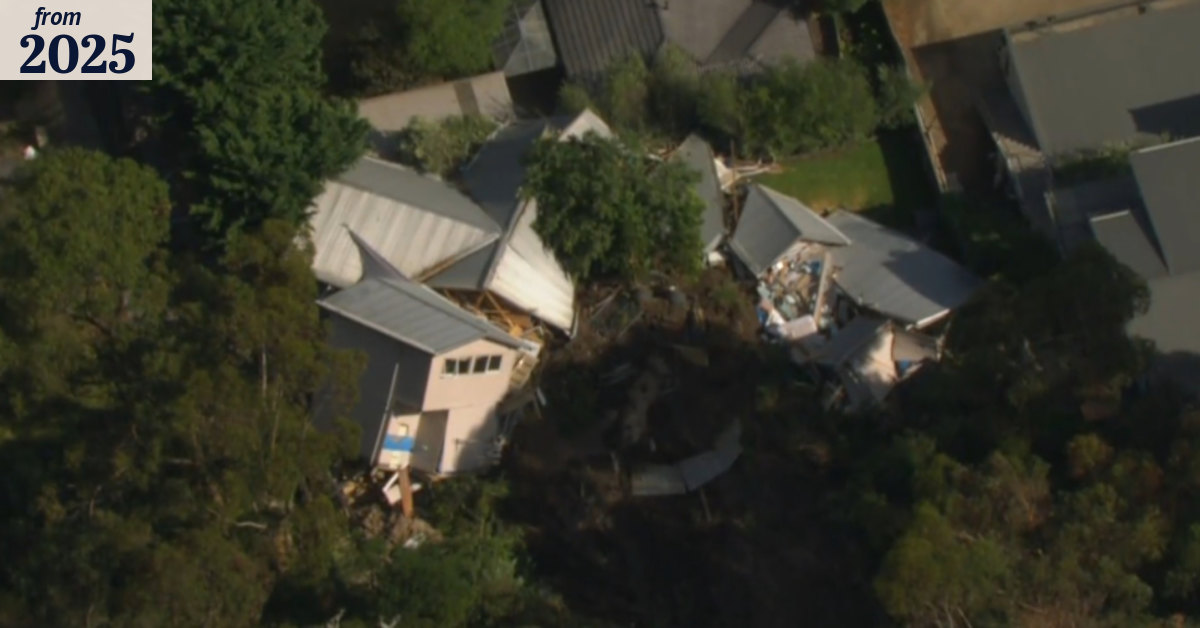 Man leaps off balcony as home collapses in landslide