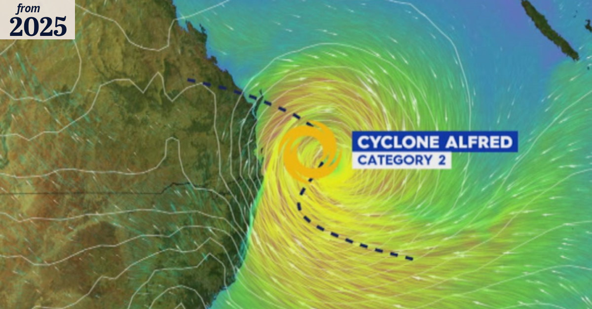 Tropical Cyclone Alfred looms off the south-east Queensland coast