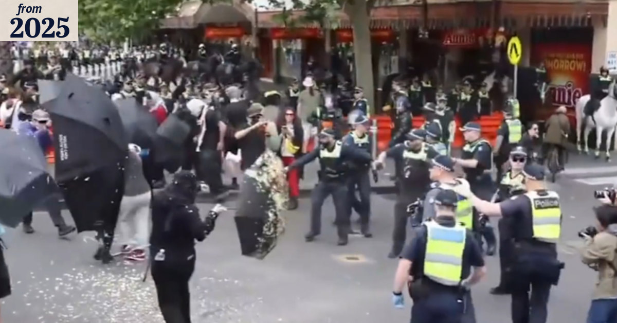 Victorian premier claims protest violence was ‘disgraceful’