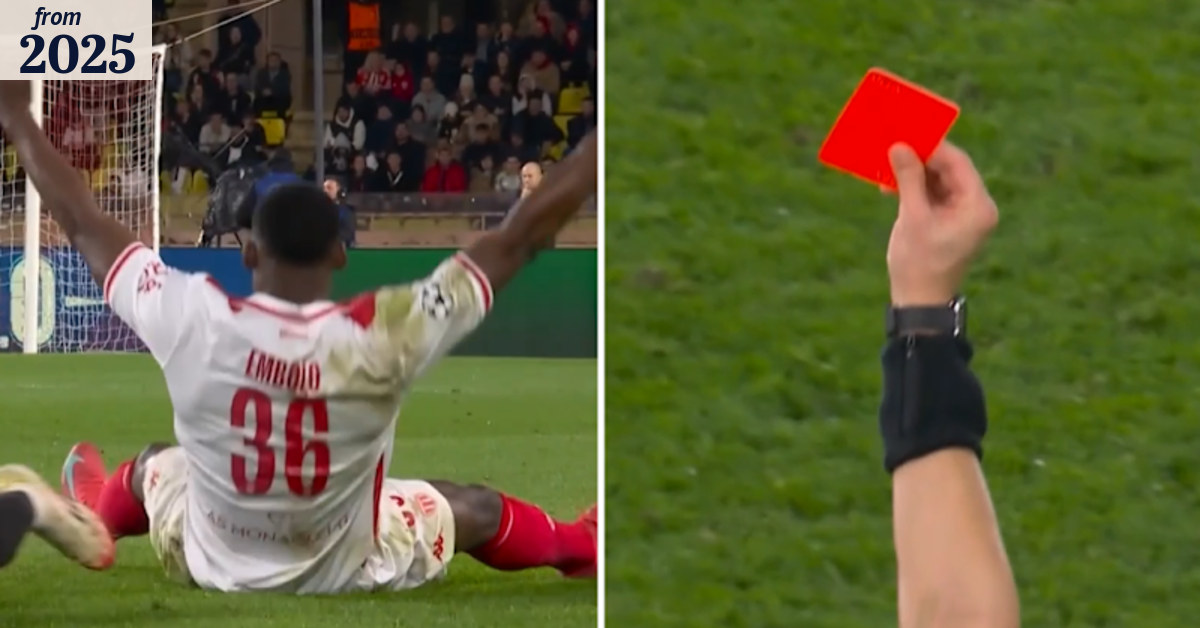 Monaco midfielder cops harsh red card