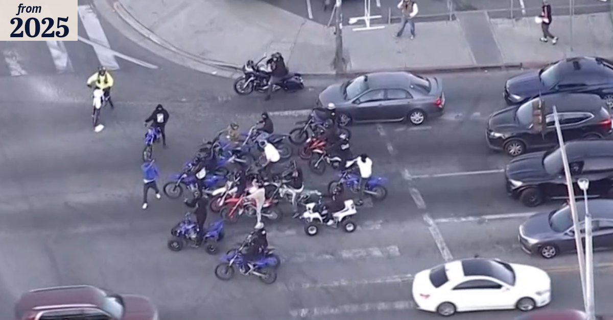 Two dirt bike riders take LA police on wild chase