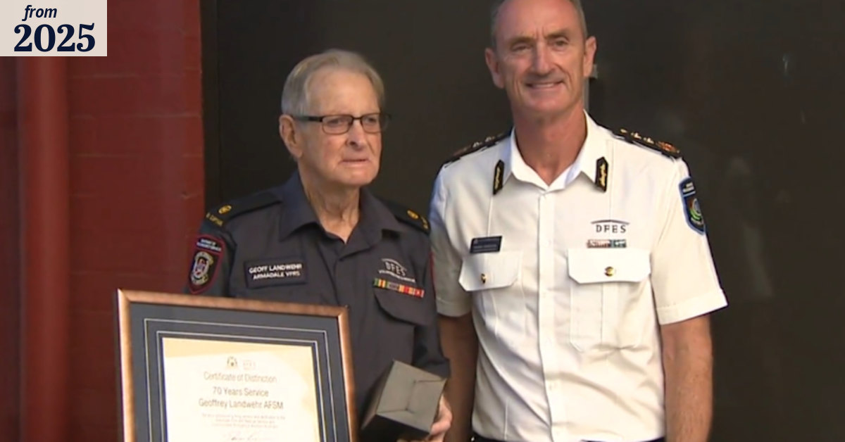 One of WA's longest-serving volunteer firefighters awarded new medal
