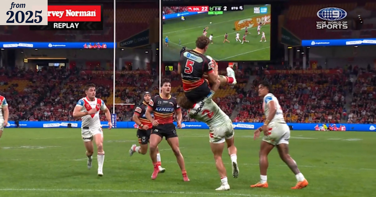 Bostock leaps over Dragons rookie to score