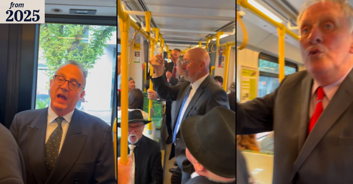 Impromptu performance from 'Men In Suits' choir