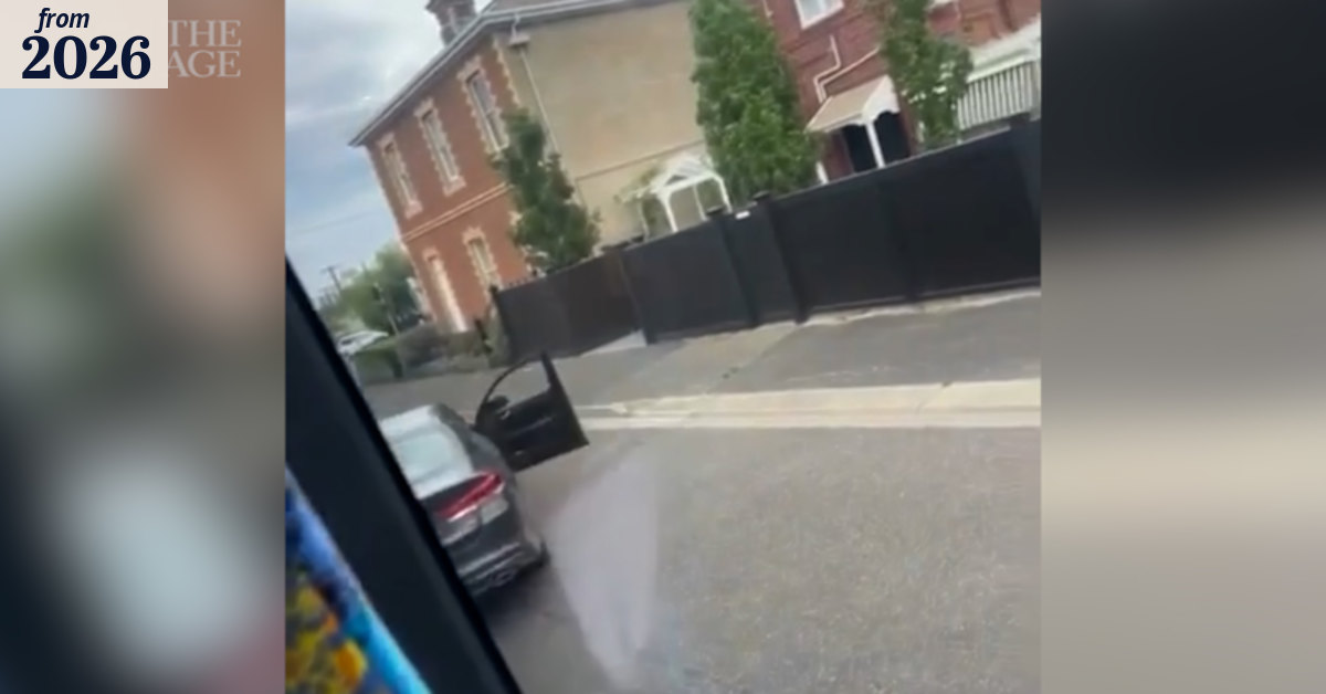 Car smashes into school bus, police fire on vehicle in Geelong