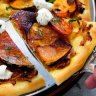 Roasted vegetable pizza.