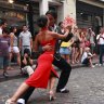 Tango dancers in Buenos Aires.