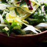 Salad of shaved fennel, radicchio, parsley, mint and feta.