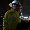 Tunnel boring machine "Eileen" breaks through the earth at the end of a six-kilometre tunnel.