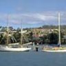 Boats moored in the bay at St Helens