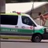 The naked man repeatedly smashed the windscreen of the ambulance, forcing the paramedics to call for back-up support.
Credit: Facebook