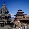 Pattans Durbar Square with Buddhist and Hindu Temples from the 17th Century, Kathmandu, Nepal. 