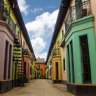 Historic Colorful Buildings in 
 Bogota, Colombia.