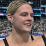 Shayna Jack breaks down crying after finishing her 100m freestyle final off the podium, but thankful to be in Paris. © International Olympic Committee
