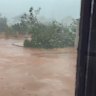 9News Perth journalists had a wet start to their day covering Tropical Cyclone Narelle as their accommodation in Exmouth flooded. Credit: 9News Perth/Rachael Clifford