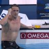 Elijah Winnington returns to the top step of the dais after taking out the men's 400m freestyle final at the World Short Course Championships.