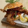 Soft-shell crab burger.