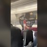 Virgin flight attendants act to put out a fire in an overhead bin on a flight from Sydney to Hobart on Tuesday. Credit: Pulse Tasmania.