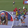 Noah Lyles of the US wins the men's 100 metres by .005 of a second, edging Jamaican Kishane Thompson for gold. © International Olympic Committee





