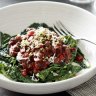 Bolognese with kale and paleo parmesan.