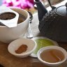Armchair Collective cafe, Mona Vale. Picture: Jennifer SooTea pot / tea strainer / tea cup