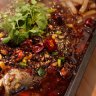 Barramundi with chilli, Sichuan pepper and cumin.