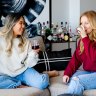 Sip 'Er founders Bree Nicholls (right) and Jenny Cheng tasting wine made by women that's set to be sold through their online platform.