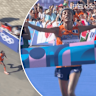 Sifan Hassan kicks away from Tigst Assefa in the final 400 metres to win the women's marathon in Paris. © International Olympic Committee