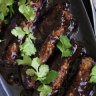 Stuffed eggplant with black bean sauce.