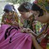 Rich tapestry ... a workshop of women embroidering textiles in Tashkent.