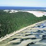 Shifting sands ... Moreton Island's coastline.