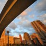 Under the transit line in Detroit.