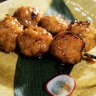 SYDNEY, AUSTRALIA - MAY 23:  Tsukuni chicken meatballs at Toricya on May 23, 2015 in Sydney, Australia.  (Photo by Christopher Pearce/Fairfax Media)