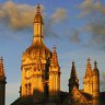 A study in beauty ... King's College at sunset.