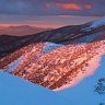 Sunset over Alpine National Park.