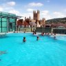 The rooftop pool at the Thermae Bath Spa.