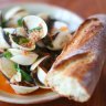 Clams, parsley, 'nduja and bread at London Fields.