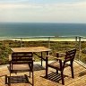 Decked out ... views to the horizon at the Killcare Yurt.