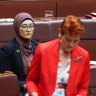 Senator Fatima Payman accused Senator Pauline Hanson of racism after the One Nation leader questioned her eligibility to sit in Parliament.