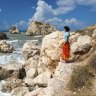 A woman at Aphrodite Rock.