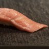 Otoro nigiri (tuna belly nigiri).