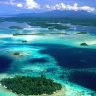 Dazzling ... the blues and greens of the Pacific surrounding the Solomon Islands.