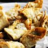 Spinach and dried shrimp  wontons.