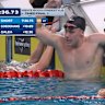 Sam Short breaks the Australian men's 800m freestyle record at the trials in Sydney.