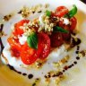 Baby tomatoes, mozzarella, granola and balsamic.