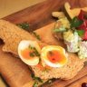 Cold comfort: House-cured salmon, potato salad, soft-boiled egg and soda bread.