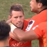 Ex-NRL star Joey Manu crossed in his debut for Toyota in Japanese rugby, but Aussie star Bernard Foley had the final say with an 83rd minute field goal.
Source: J Sports/YouTube