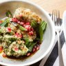 Fish Kefta with baba ghanoush, mint and pomegranate at Kepos St Kitchen, Redfern.